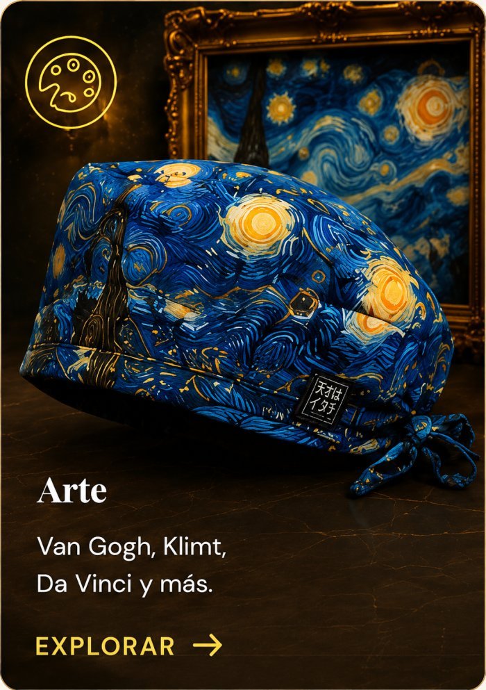 Gorros quir&uacute;rgicos Arte — Van Gogh, Klimt, Da Vinci