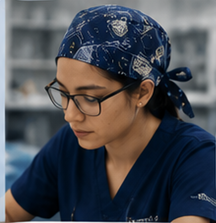 Estudiante de medicina con gorro quir&uacute;rgico &mdash; Felicis Caps