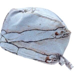 Gorro quirúrgico El Hombre de Vitruvio blanco Da Vinci hecho en México