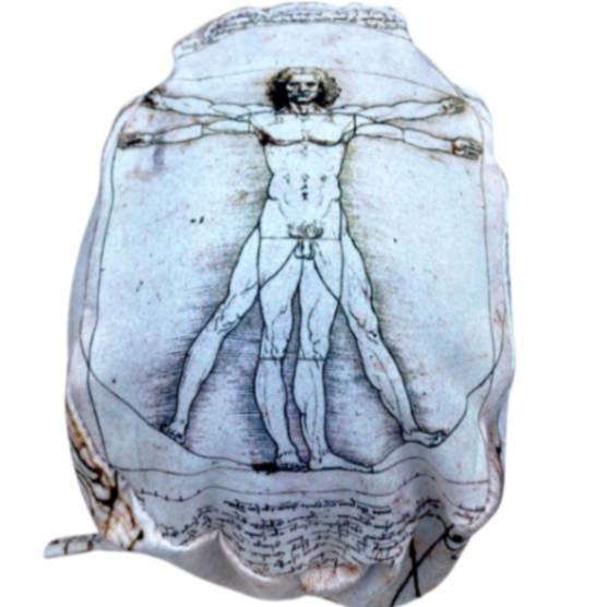 Gorro quirúrgico El Hombre de Vitruvio blanco Da Vinci hecho en México
