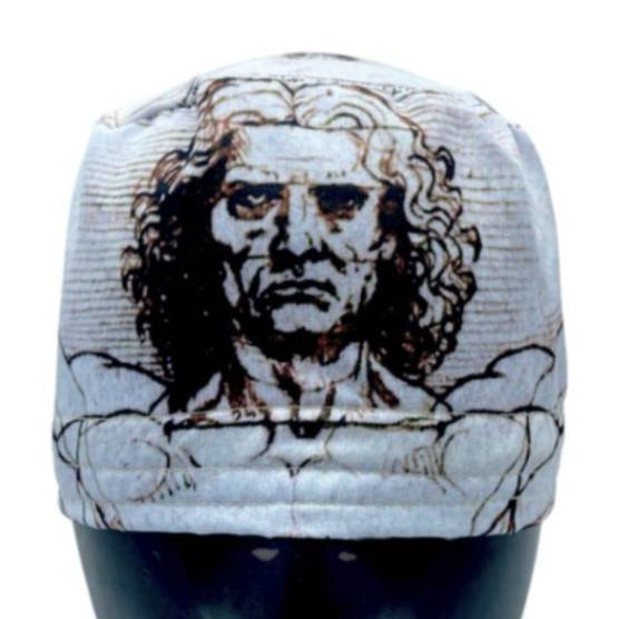 Gorro quirúrgico El Hombre de Vitruvio blanco Da Vinci hecho en México