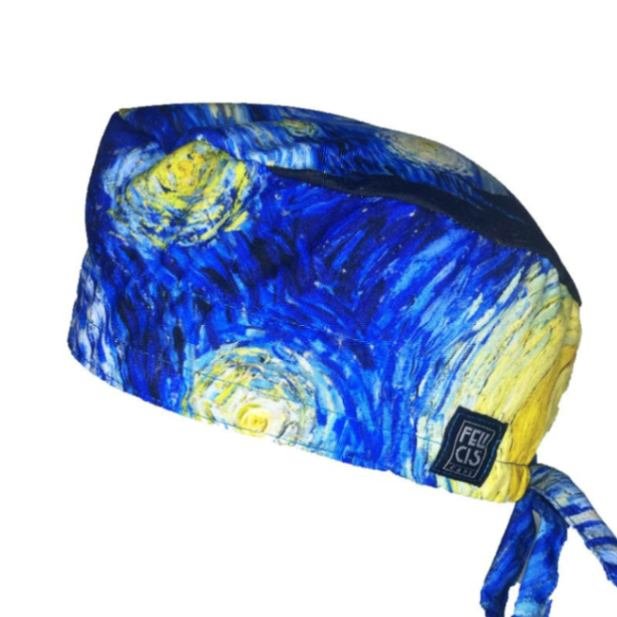 Gorro quirúrgico La Noche Estrellada Van Gogh hecho en México