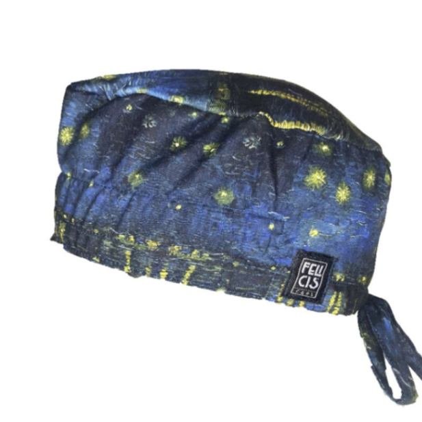 Gorro quirúrgico La Noche Estrellada Bajo el Ródano Van Gogh hecho en México