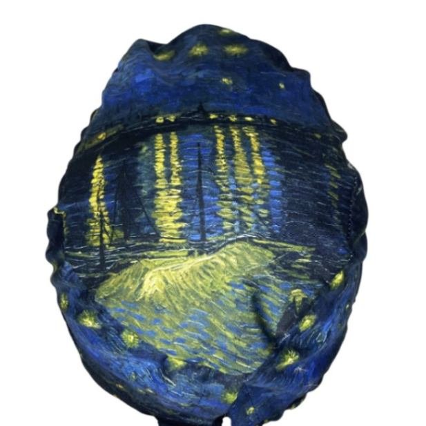 Gorro quirúrgico La Noche Estrellada Bajo el Ródano Van Gogh hecho en México