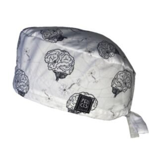 Gorro quirúrgico cerebro blanco neuronas neurología hecho en México
