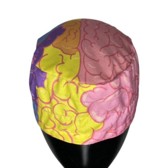 Gorro quirúrgico cerebro hemisferios colores neurología hecho en México