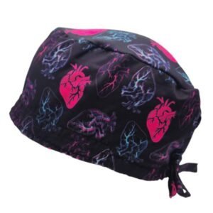 Gorro quirúrgico corazones neón cardiología hecho en México