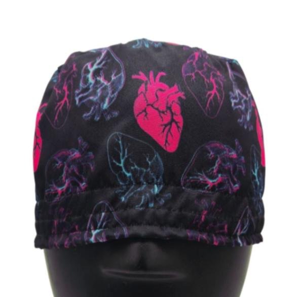 Gorro quirúrgico corazones neón cardiología hecho en México