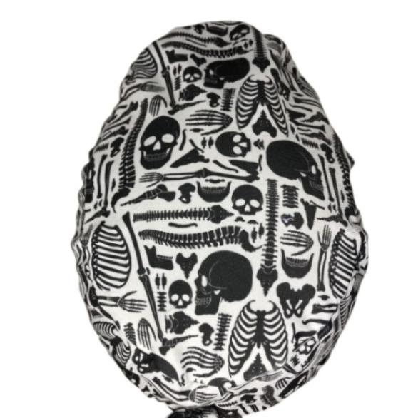Gorro quirúrgico huesos negro esqueleto traumatología ortopedia hecho en México