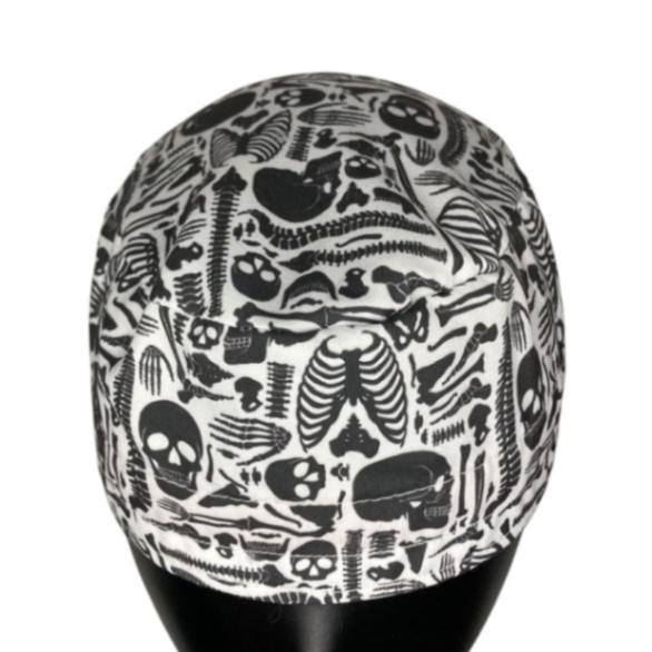 Gorro quirúrgico huesos negro esqueleto traumatología ortopedia hecho en México