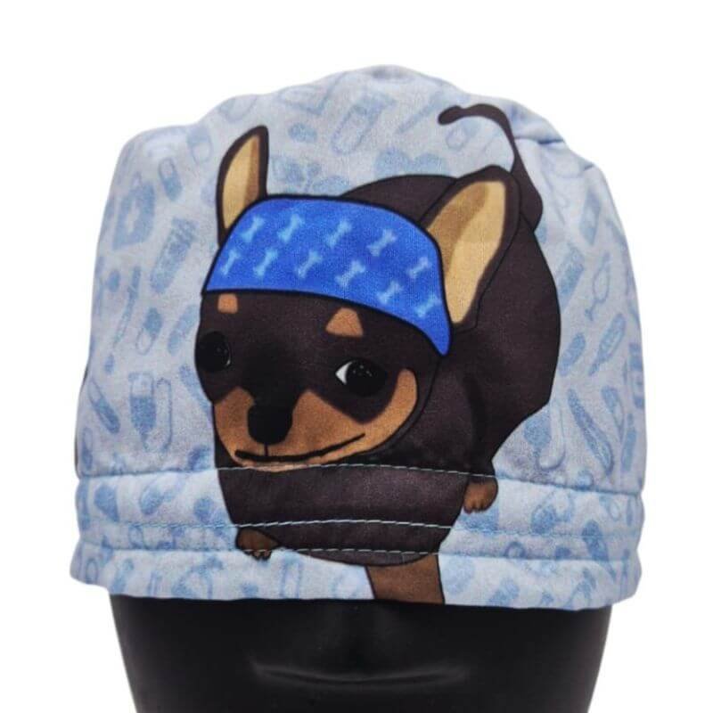 Gorro quirúrgico Smiling Dog chihuahua meme hecho en México