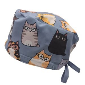 Gorro quirúrgico Gatitos Kawai con lentes hecho en México