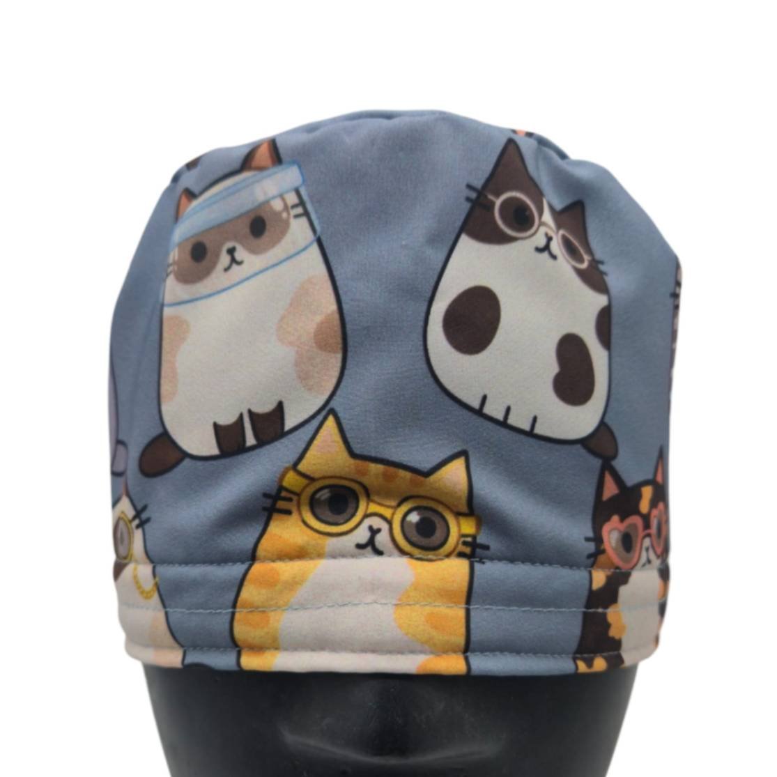 Gorro quirúrgico Gatitos Kawai con lentes hecho en México