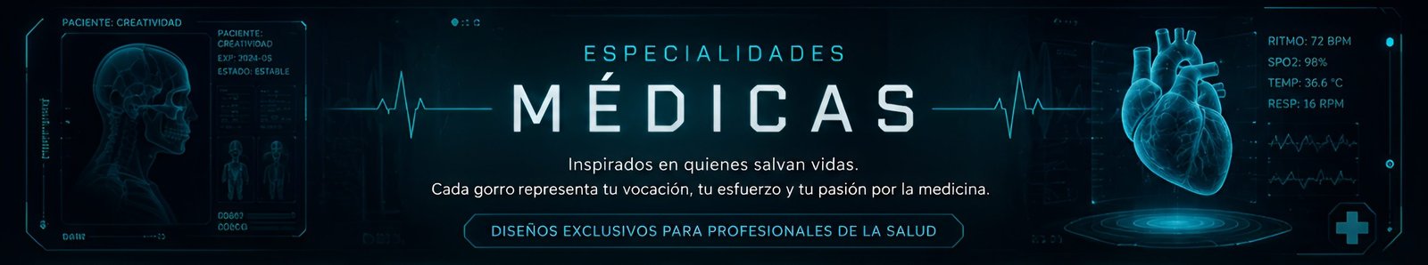 Gorros quirúrgicos de especialidades médicas - Cardiología, Neurología y más, hechos en México