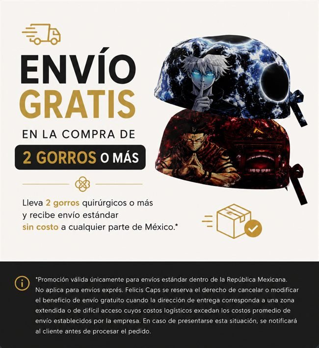 Envio gratis en la compra de 2 gorros o mas